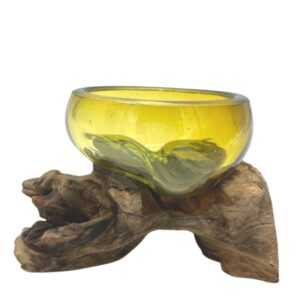 Mini jantar steklena skleda na lesu – Molten Glass on Wood
