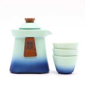 Čajni set Temple (3 skodelice) - Blue Heaven