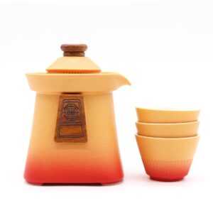 Čajni set Temple (3 skodelice) - Orange Earth
