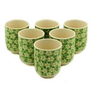 Skodelice za čaj Zelena marjetica – set 6 kosov