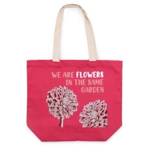 Platnena torba s tiskom We are Flowers – Rožnata (38x45 cm)